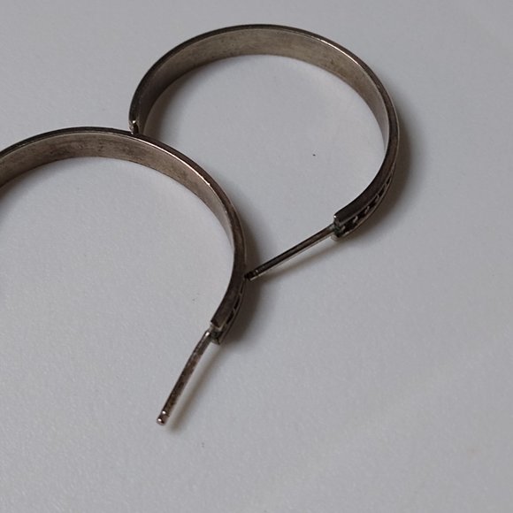 Vintage Metal Half Hoop Earrings - Picture 10 of 13